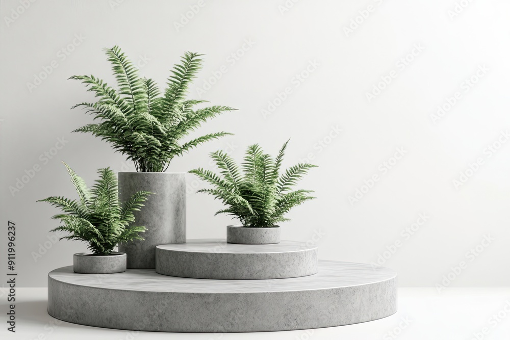 3D display stand with ferns for product showcase 3D display stand with ferns for product showcase
