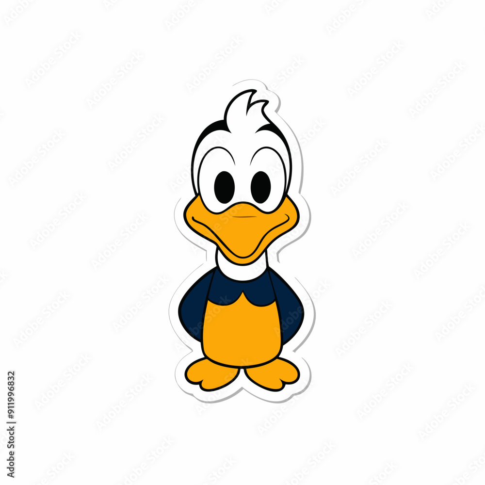 A cute cartoon featuring a friendly male duck A cute cartoon featuring a friendly male duck