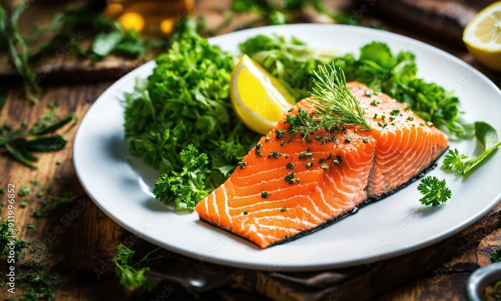 salmon steak with vegetables salmon steak with vegetables
