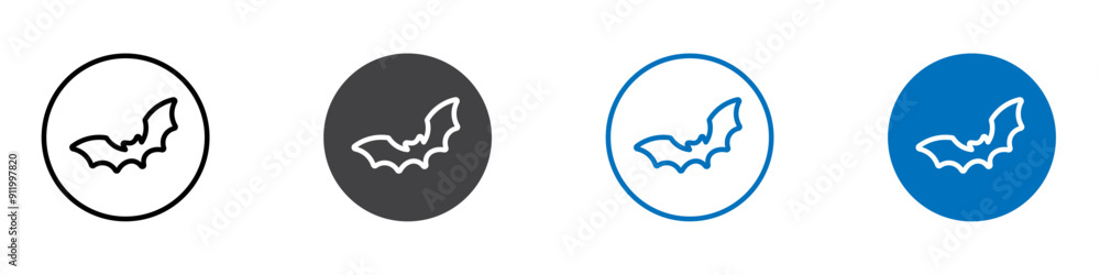 Bat icon Logo sign in thin line outline Bat icon Logo sign in thin line outline