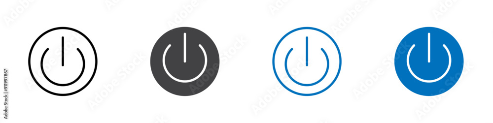 Power off icon Logo sign in thin line outline Power off icon Logo sign in thin line outline