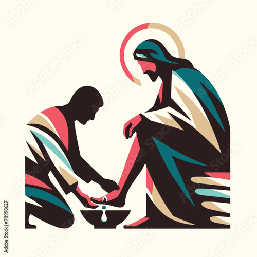 Washing the feet of Jesus Christ