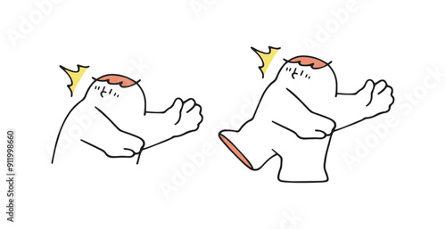 全身で驚くヒト