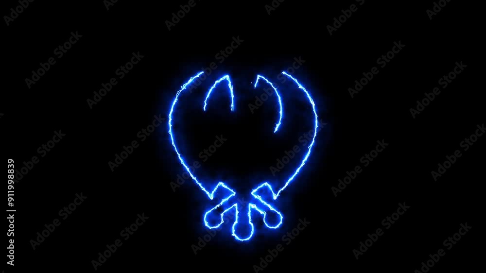 Sikh symbol khanda with blue lighting animation Sikh symbol khanda with blue lighting animation