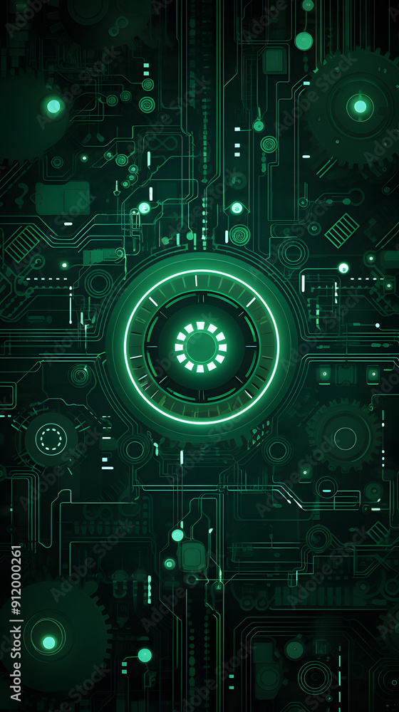 Digital technology green abstract geometric circuit graphic poster background Digital technology green abstract geometric circuit graphic poster background
