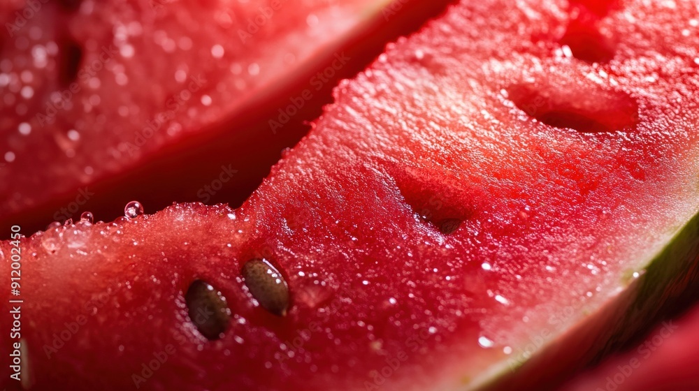 Close-up of a Watermelon Slice with Seeds and Rind Close-up of a Watermelon Slice with Seeds and Rind