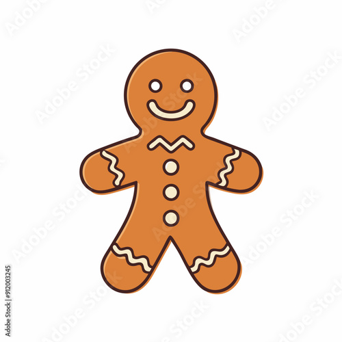 gingerbread man isolated on white, gingerbread person vector illustration, Christmas gingerbread vector art, christmas gingerbread man with house silhouette, ingerbread vector icon, eps