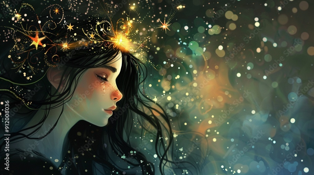 Princess with a starry crown Princess with a starry crown