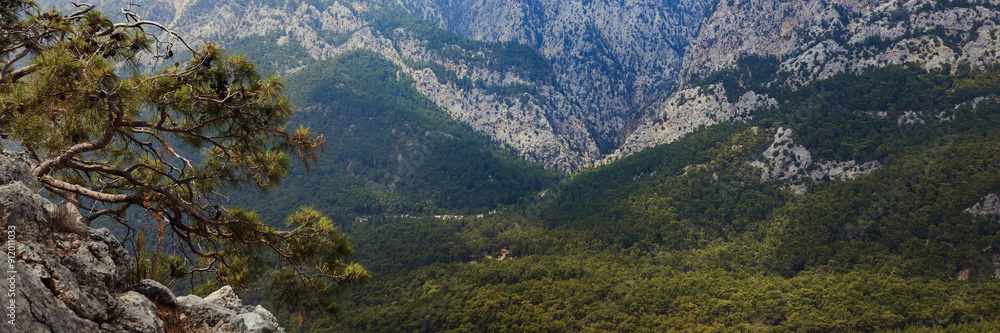 Panoramic View of Verdant Mountains in Kemer, Antalya Panoramic View of Verdant Mountains in Kemer, Antalya