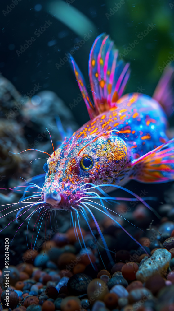 underwater photo of a A sea cat, with its vibrant colors and unique patterns,generative ai underwater photo of a A sea cat, with its vibrant colors and unique patterns,generative ai