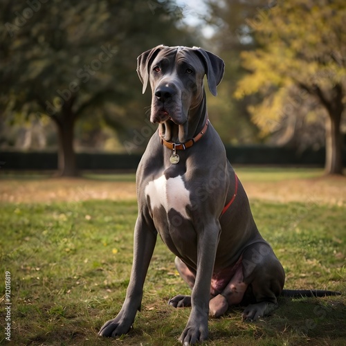 great dane dog in the field