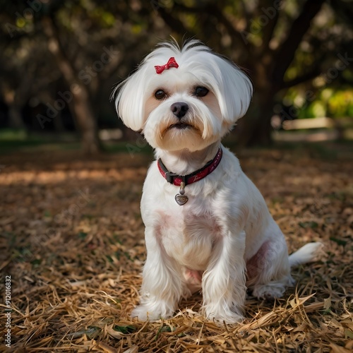 beautiful white maltese dog