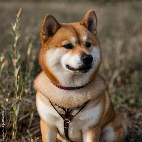 shiba lnu dog on the grass