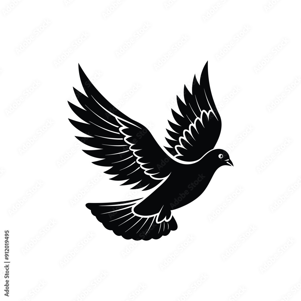 Fototapeta premium Creative Pigeon Silhouette Vector Art