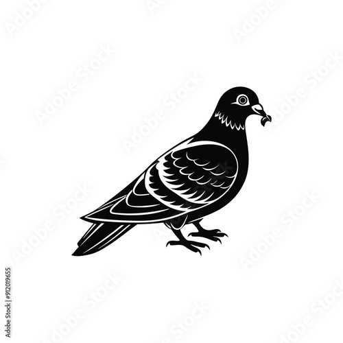 Creative Pigeon Silhouette Vector Art