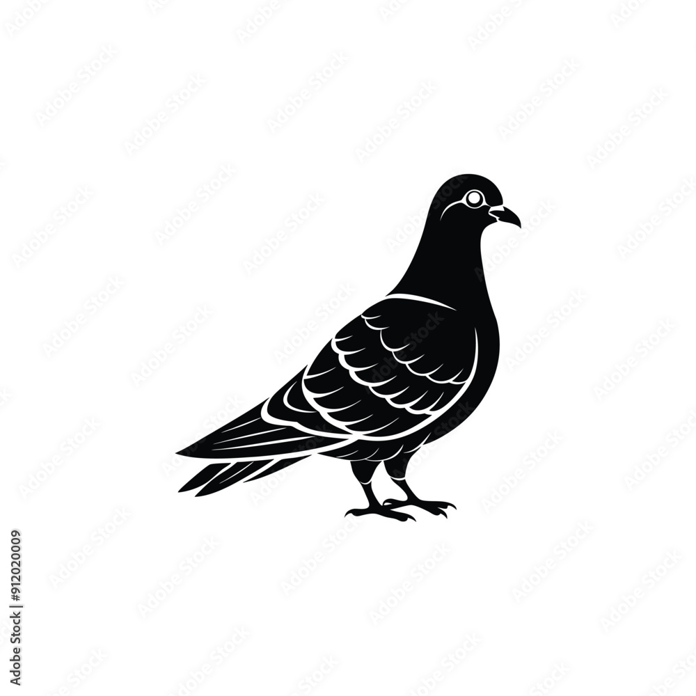 Fototapeta premium Creative Pigeon Silhouette Vector Art