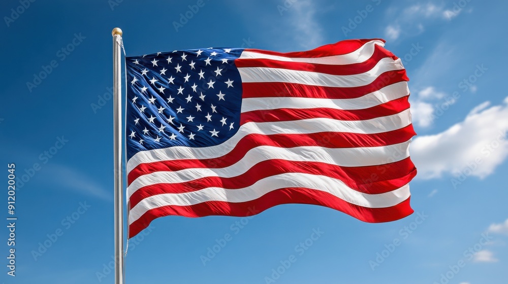 Obraz premium American Flag Waving Proudly in the Wind