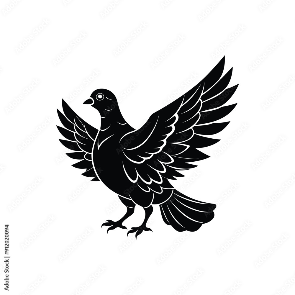 Obraz premium Creative Pigeon Silhouette Vector Art