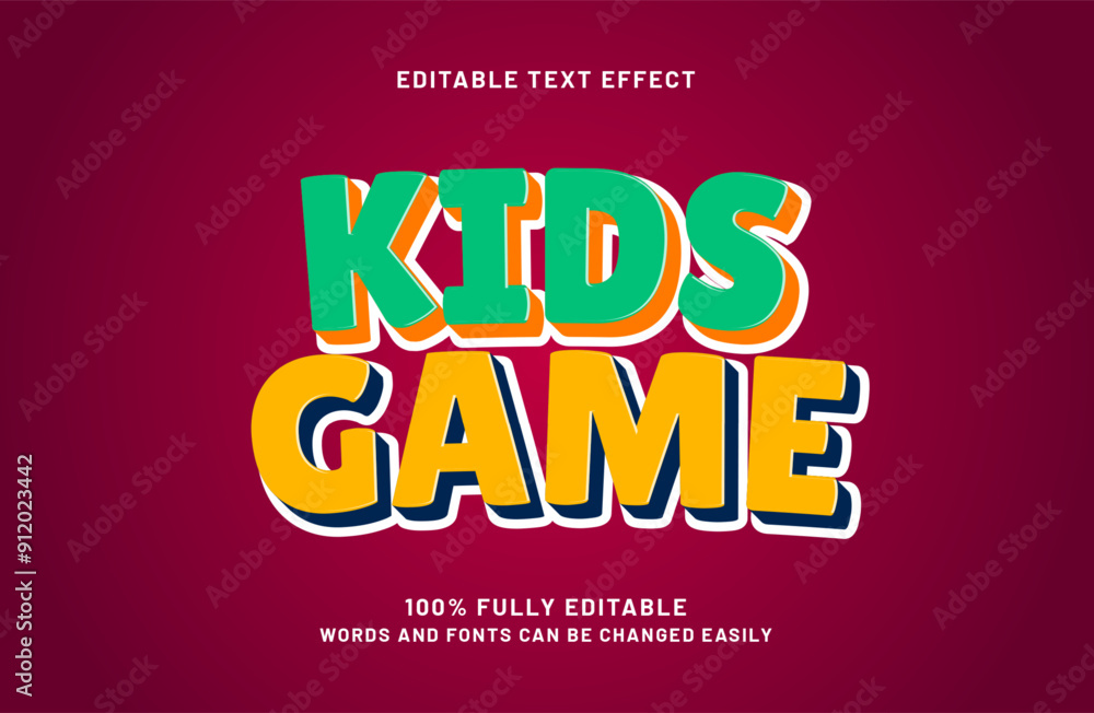 kids game editable text effect in kids and toys text style kids game editable text effect in kids and toys text style