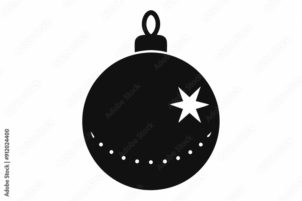 Fototapeta premium Christmas ball, Christmas ball icon vector, Christmas bauble vector illustration 