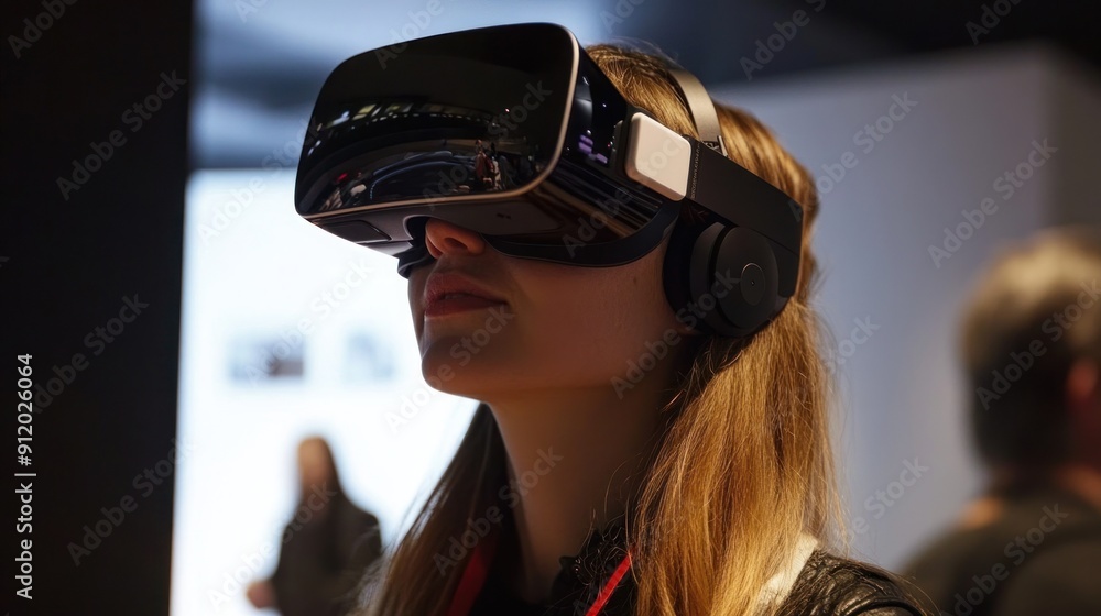 Woman Experiencing Virtual Reality Woman Experiencing Virtual Reality