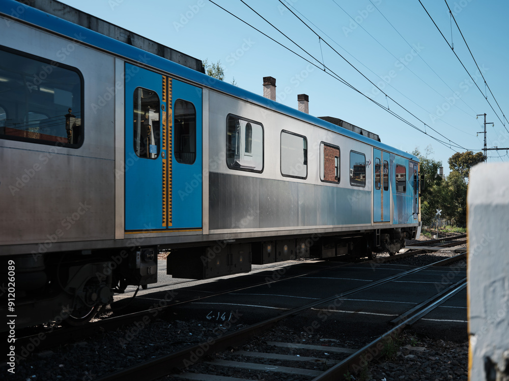 Train on Tracks in Melbourne Australia Train on Tracks in Melbourne Australia