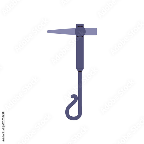 Blacksmith metal hammer punch with loop handle vector icon, cartoon steel mallet farrier tool, repair instrument