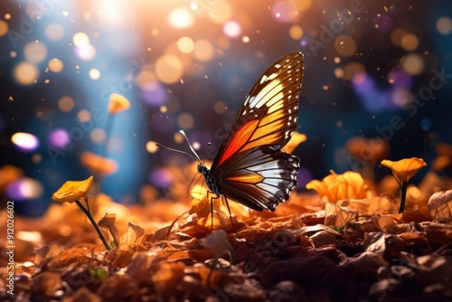 beautiful butterfly background. Cinematic lighting, with generative ai