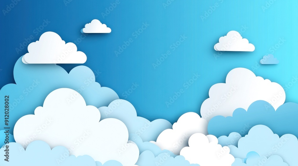 Paper Clouds Against a Blue Sky Paper Clouds Against a Blue Sky