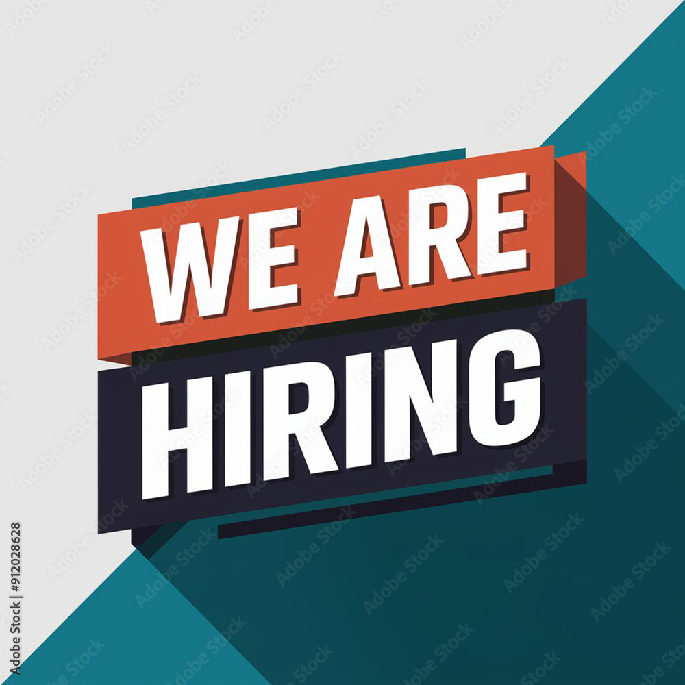 We Are Hiring Banner Flat Design on Color Background. We Are Hiring Banner Flat Design on Color Background.