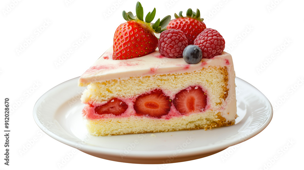 Strawberry cheese cake closeup transparent isolated Strawberry cheese cake closeup transparent isolated