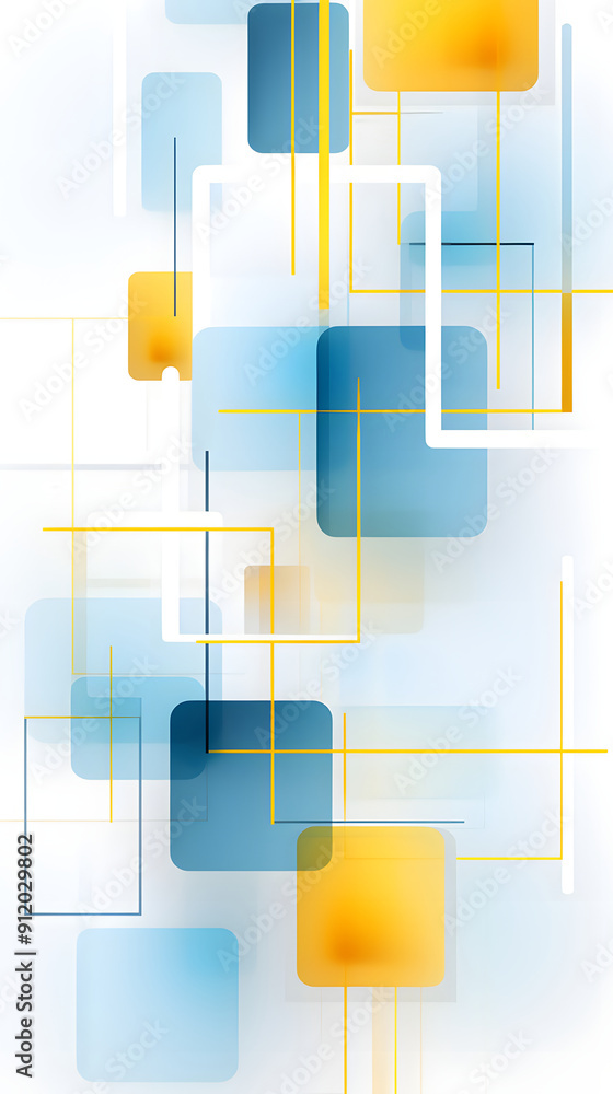 Digital technology abstract blue yellow modern business graphic poster background