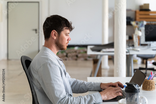 Man working in office photo