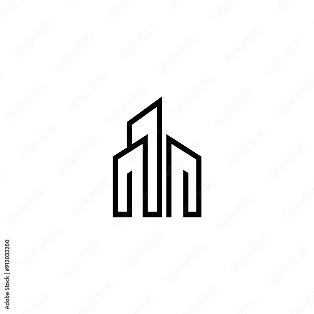 Building logo with line art style Building logo with line art style