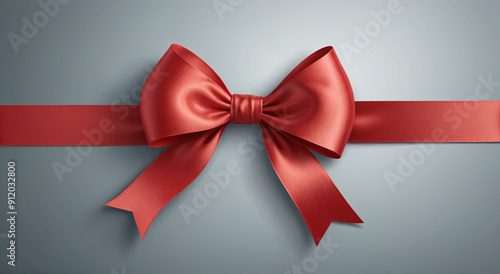 red bow on a red background