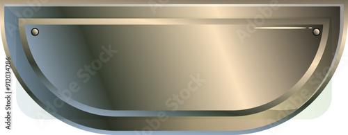 Simple metallic name plate with a golden center and rounded corners