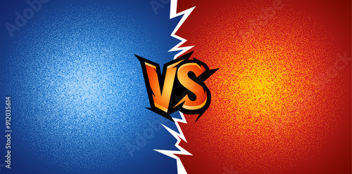 modern versus duel background. competition fighting vs banner. two sides of team fighting each other. comic style illustration vs vector