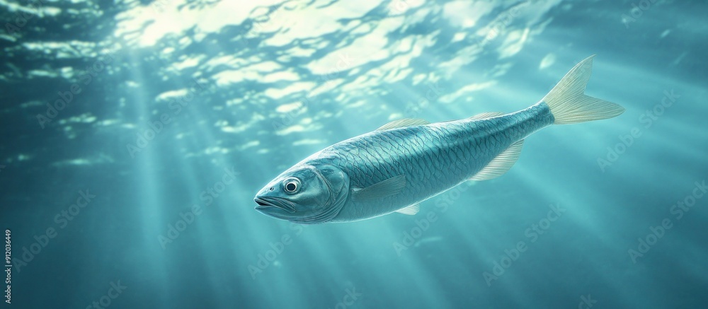 Fototapeta premium Fish Swimming Through the Sunbeams