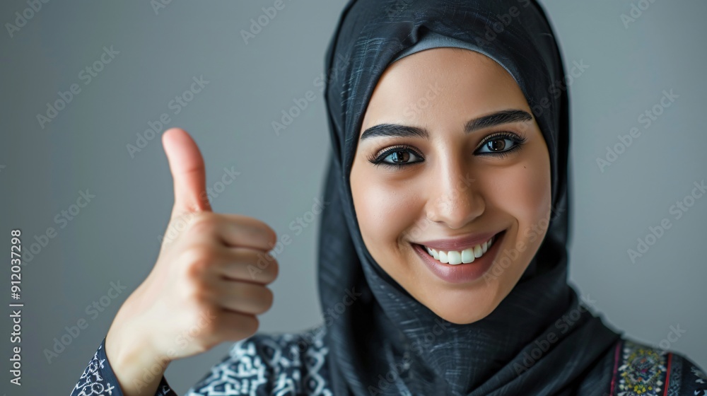 Portrait of a Smiling Woman Wearing a Hijab Portrait of a Smiling Woman Wearing a Hijab