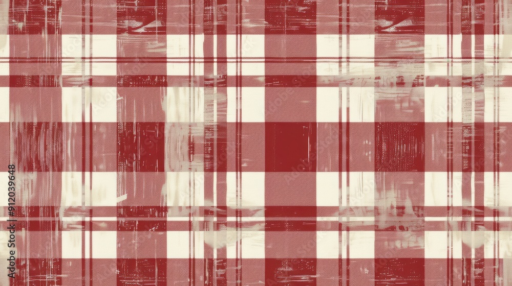 Obraz premium Classic red checkered print, matte, flat.