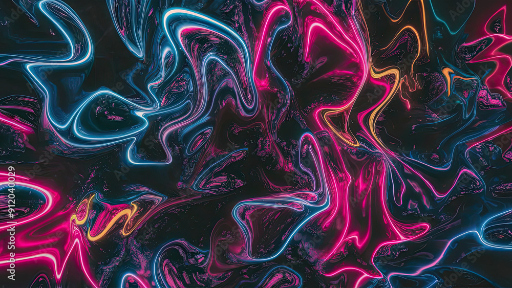 Obraz premium Vivid-and-abstract-digital-artwork-featuring