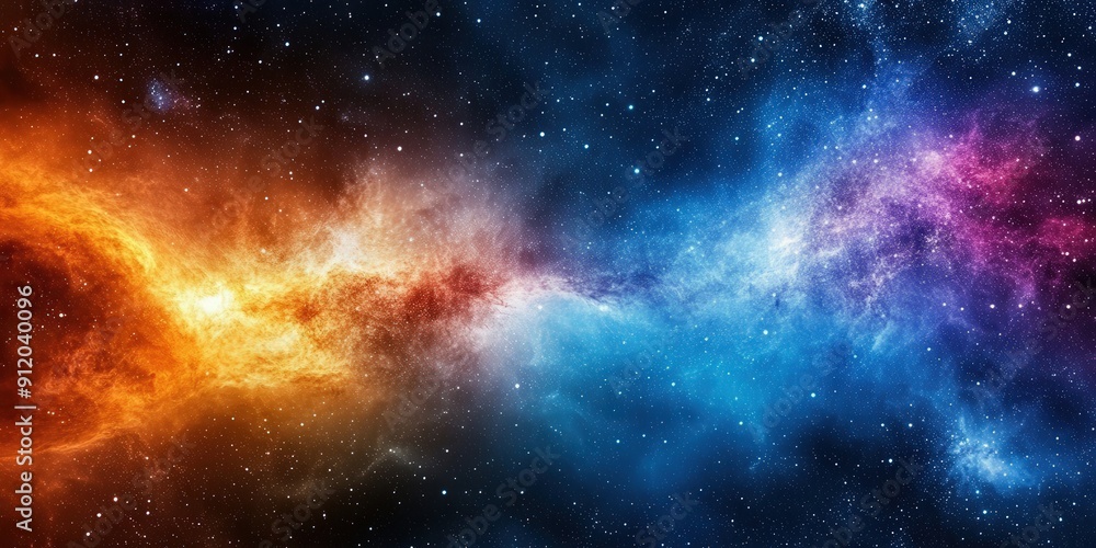 Naklejka premium Cosmic Dance of Colors in Space