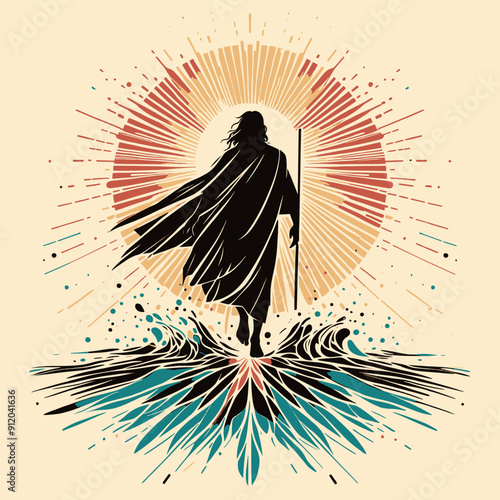 Jesus Christ walking on water