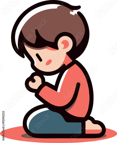 Silhouette of a child praying