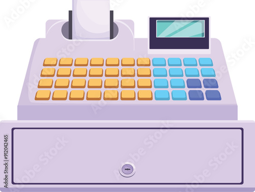 Modern cash register showing increasing sales numbers