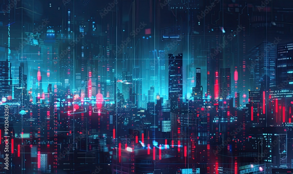 multiple exposure. city, trading schedule, Stockmarket online trading chart candlestick on crypto currency platform. analysis concept. background. analysis concept multiple exposure. city, trading schedule, Stockmarket online trading chart candlestick on crypto currency platform. analysis concept. background. analysis concept
