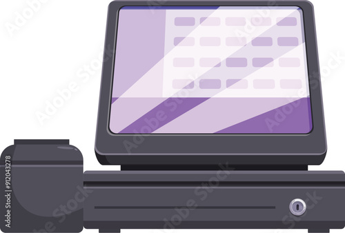 Modern point of sale terminal is accepting a contactless payment