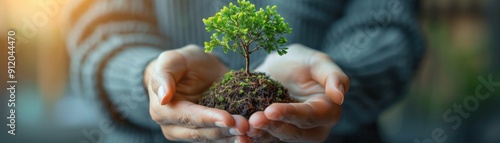 Employee using nature-inspired office decor, work-life balance, nature decor method