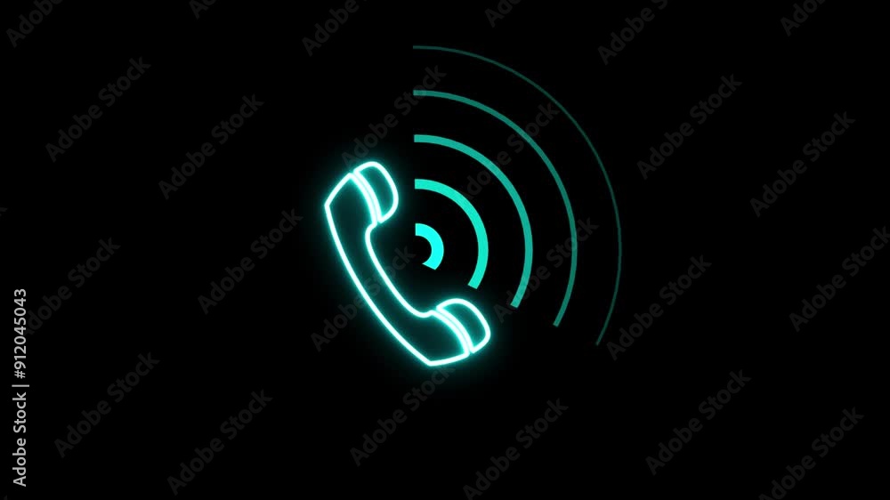 Dial calling icon concept animation and radio wave background. Blue voice ring signal and radio wave animated icon Dial calling icon concept animation and radio wave background. Blue voice ring signal and radio wave animated icon