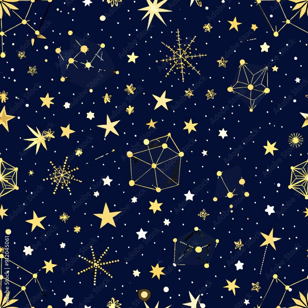 seamless pattern of starry night sky with constellations seamless pattern of starry night sky with constellations